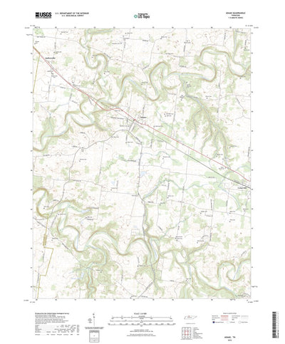 United States Geological Survey Adams, TN (2022, 24000-Scale) digital map