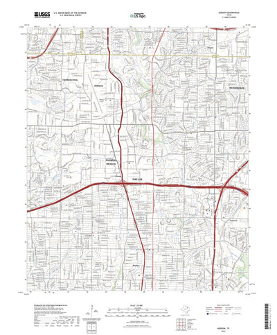 United States Geological Survey Addison, TX (2023, 24000-Scale) digital map