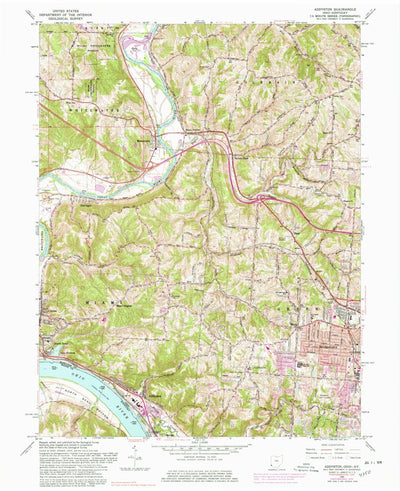 United States Geological Survey Addyston, OH-KY (1960, 24000-Scale) digital map