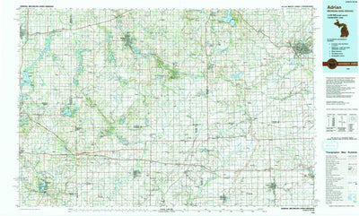 United States Geological Survey Adrian, MI-OH-IN (1990, 100000-Scale) digital map
