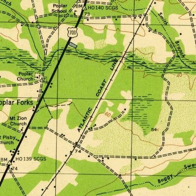 United States Geological Survey Adrian, SC (1944, 31680-Scale) digital map