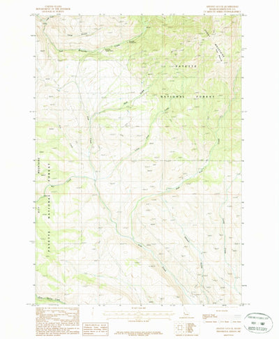 United States Geological Survey Advent Gulch, ID (1987, 24000-Scale) digital map