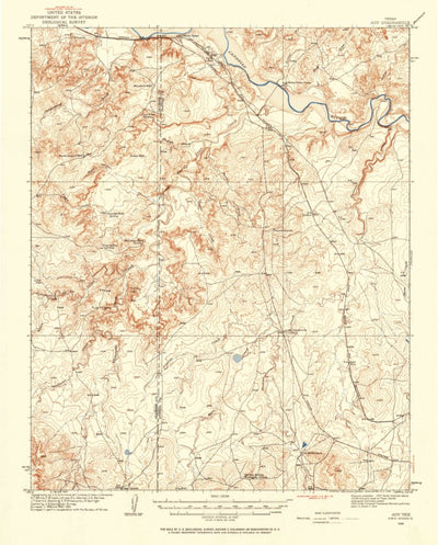 United States Geological Survey Ady, TX (1934, 62500-Scale) digital map
