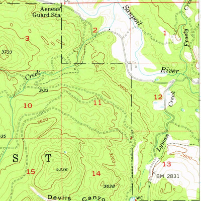 United States Geological Survey Aeneas Valley, WA (1957, 62500-Scale) digital map