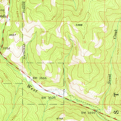 United States Geological Survey Aeneas, WA (1958, 62500-Scale) digital map