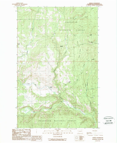 United States Geological Survey Aeneas, WA (1988, 24000-Scale) digital map