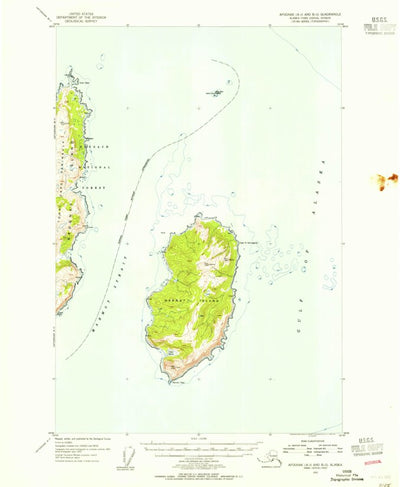 United States Geological Survey Afognak A-0 And B-0, AK (1953, 63360-Scale) digital map