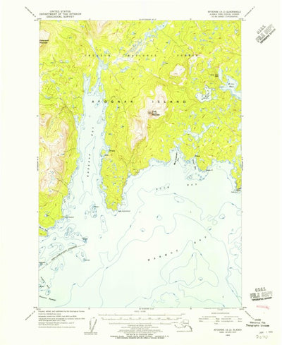 United States Geological Survey Afognak A-2, AK (1954, 63360-Scale) digital map