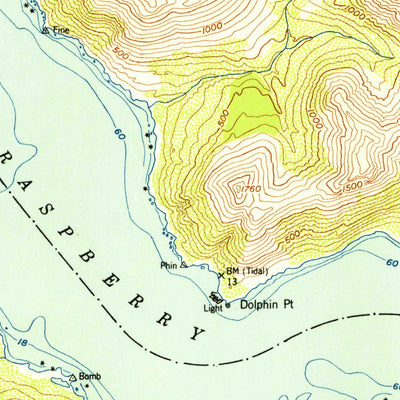 United States Geological Survey Afognak A-4, AK (1953, 63360-Scale) digital map