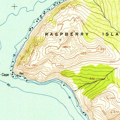 United States Geological Survey Afognak A-5, AK (1953, 63360-Scale) digital map