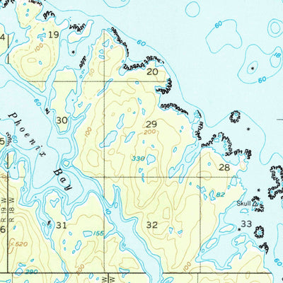 United States Geological Survey Afognak B-1, AK (1952, 63360-Scale) digital map