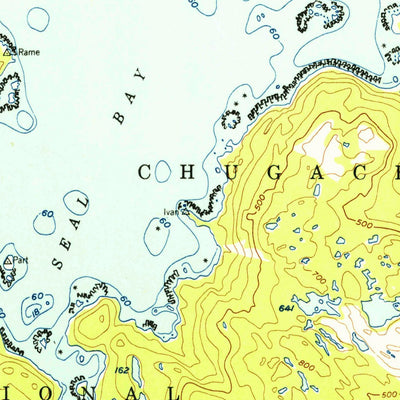 United States Geological Survey Afognak B-1, AK (1954, 63360-Scale) digital map