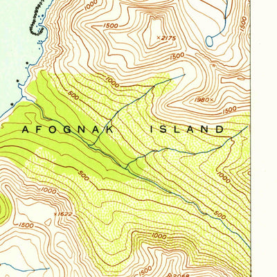 United States Geological Survey Afognak B-4, AK (1954, 63360-Scale) digital map