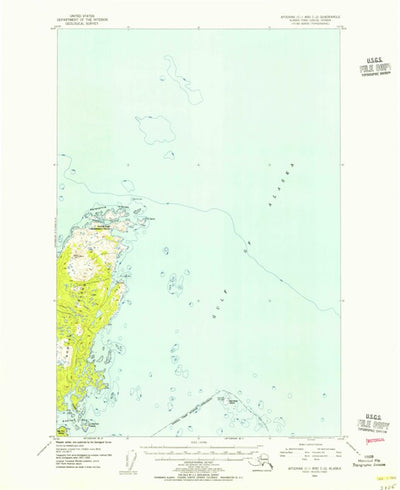 United States Geological Survey Afognak C-1 And C-2, AK (1954, 63360-Scale) digital map