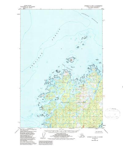 United States Geological Survey Afognak C-2 And C-3, AK (1952, 63360-Scale) digital map