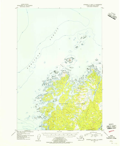 United States Geological Survey Afognak C-2 And C-3, AK (1954, 63360-Scale) digital map