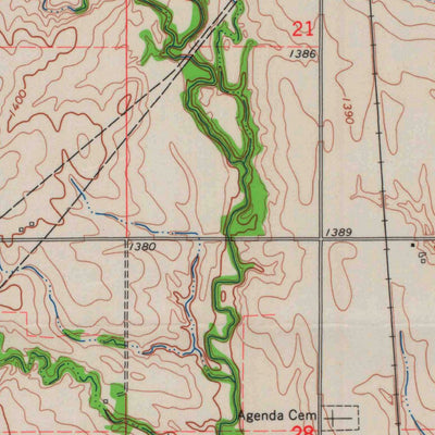 United States Geological Survey Agenda, KS (1965, 24000-Scale) digital map