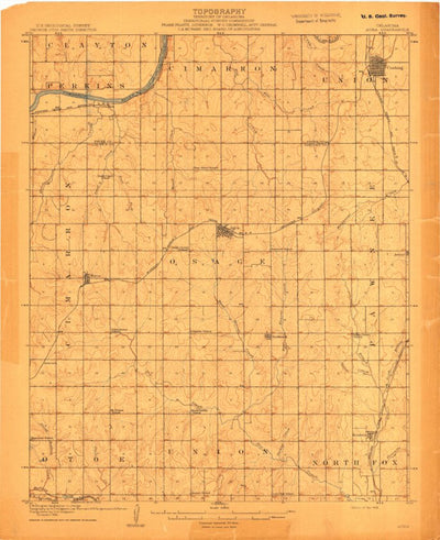 United States Geological Survey Agra, OK (1908, 62500-Scale) digital map