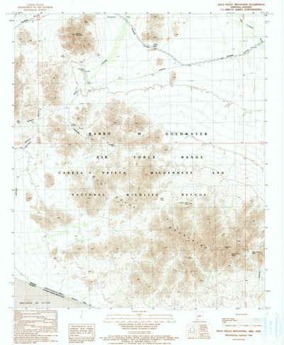 United States Geological Survey Agua Dulce Mountains, AZ (1990, 24000-Scale) digital map