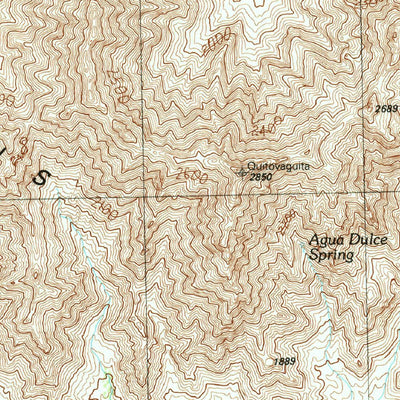 United States Geological Survey Agua Dulce Mountains, AZ (1990, 24000-Scale) digital map
