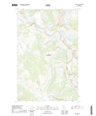 United States Geological Survey Ahern Pass, MT (2020, 24000-Scale) digital map