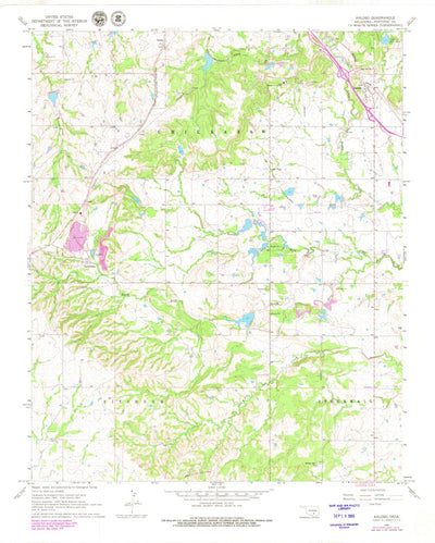 United States Geological Survey Ahloso, OK (1967, 24000-Scale) digital map