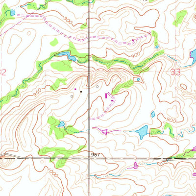 United States Geological Survey Ahloso, OK (1967, 24000-Scale) digital map