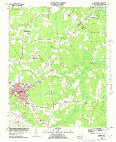 United States Geological Survey Ahoskie, NC (1982, 24000-Scale) digital map