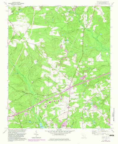 United States Geological Survey Aiken NW, SC (1964, 24000-Scale) digital map