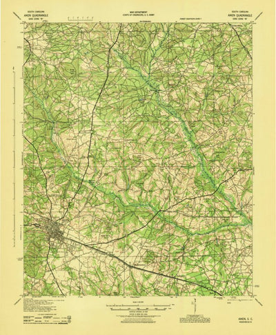 United States Geological Survey Aiken, SC (1943, 62500-Scale) digital map