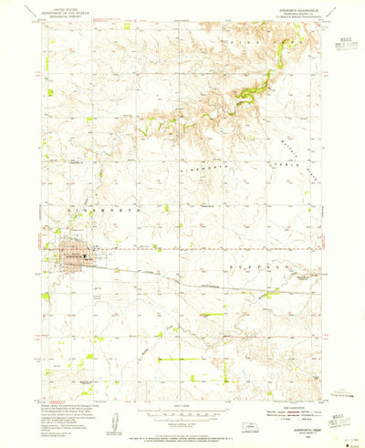 United States Geological Survey Ainsworth, NE (1954, 24000-Scale) digital map