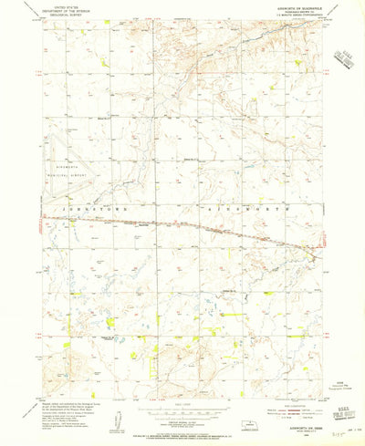 United States Geological Survey Ainsworth SW, NE (1954, 24000-Scale) digital map