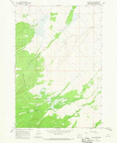 United States Geological Survey Ajax Ranch, MT (1966, 24000-Scale) digital map