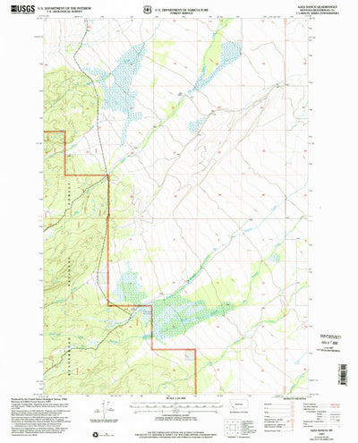 United States Geological Survey Ajax Ranch, MT (1997, 24000-Scale) digital map