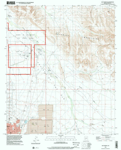 United States Geological Survey Ajo North, AZ (1996, 24000-Scale) digital map