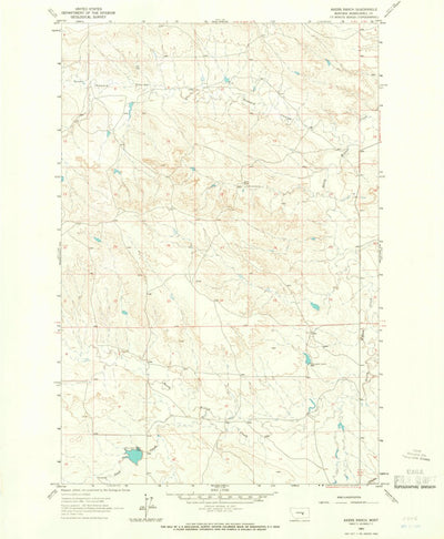 United States Geological Survey Akers Ranch, MT (1963, 24000-Scale) digital map