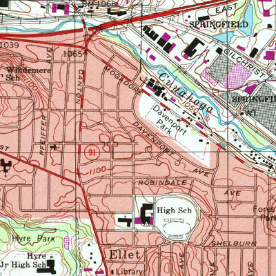 United States Geological Survey Akron East, OH (1994, 24000-Scale) digital map