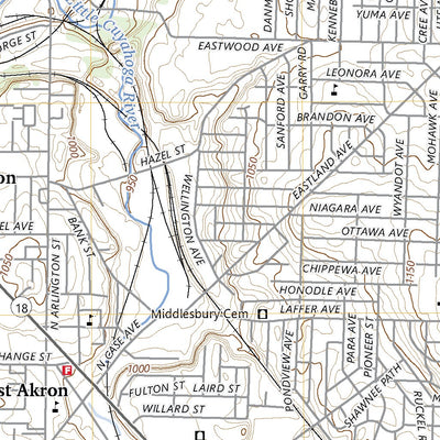 United States Geological Survey Akron East, OH (2023, 24000-Scale) digital map