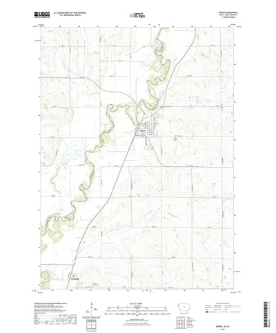 United States Geological Survey Akron, IA (2022, 24000-Scale) digital map
