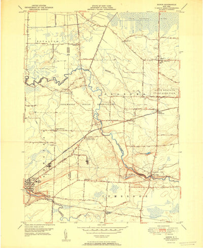 United States Geological Survey Akron, NY (1951, 24000-Scale) digital map