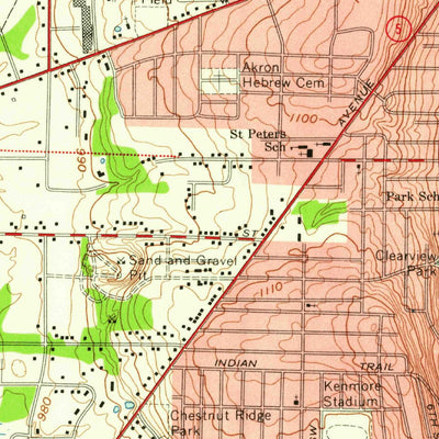 United States Geological Survey Akron West, OH (1958, 24000-Scale) digital map