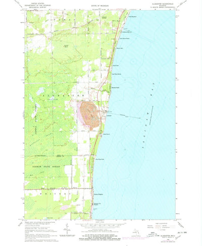 United States Geological Survey Alabaster, MI (1966, 24000-Scale) digital map