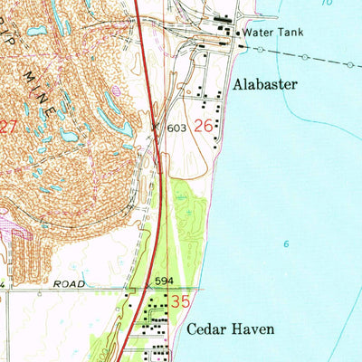 United States Geological Survey Alabaster, MI (1966, 24000-Scale) digital map