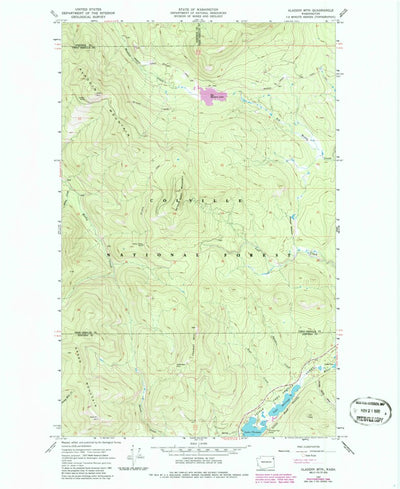 United States Geological Survey Aladdin Mountain, WA (1967, 24000-Scale) digital map