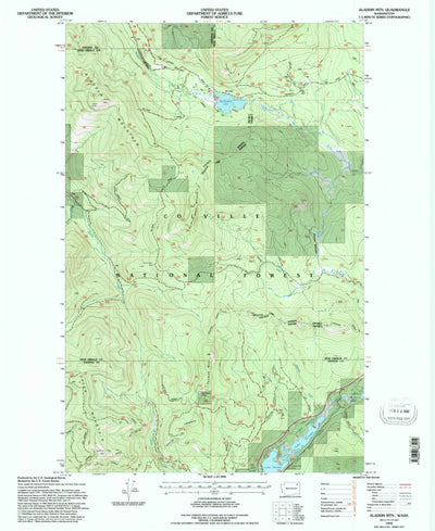 United States Geological Survey Aladdin Mountain, WA (1992, 24000-Scale) digital map
