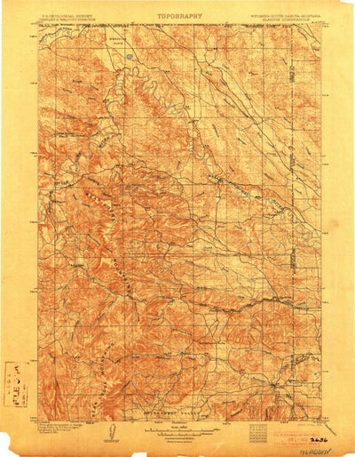 United States Geological Survey Aladdin, WY-SD-MT (1903, 125000-Scale) digital map