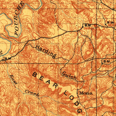United States Geological Survey Aladdin, WY-SD-MT (1903, 125000-Scale) digital map