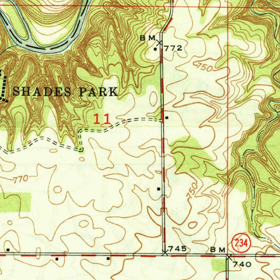 United States Geological Survey Alamo, IN (1949, 24000-Scale) digital map
