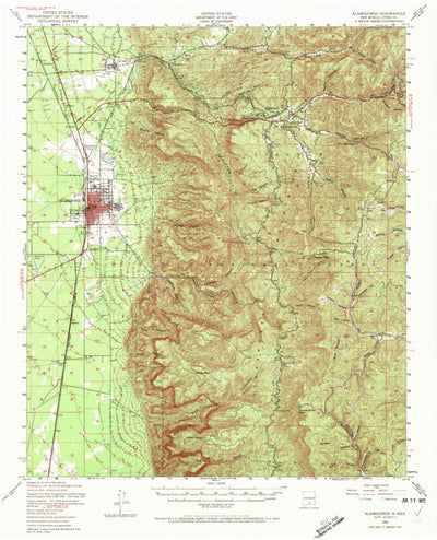 United States Geological Survey Alamogordo, NM (1950, 62500-Scale) digital map