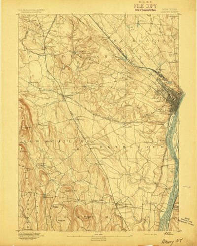 United States Geological Survey Albany, NY (1893, 62500-Scale) digital map